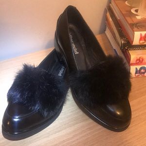 Jeffrey Campbell heath rabbit fur loafers  6.5
